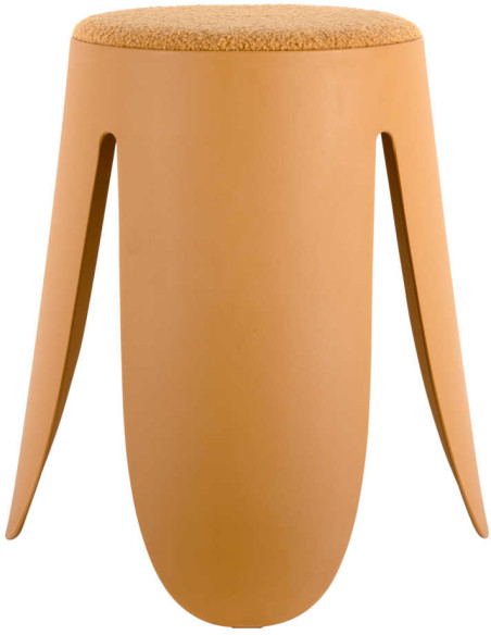 Tabouret bouclette jaune ocre 46 cm Savor
