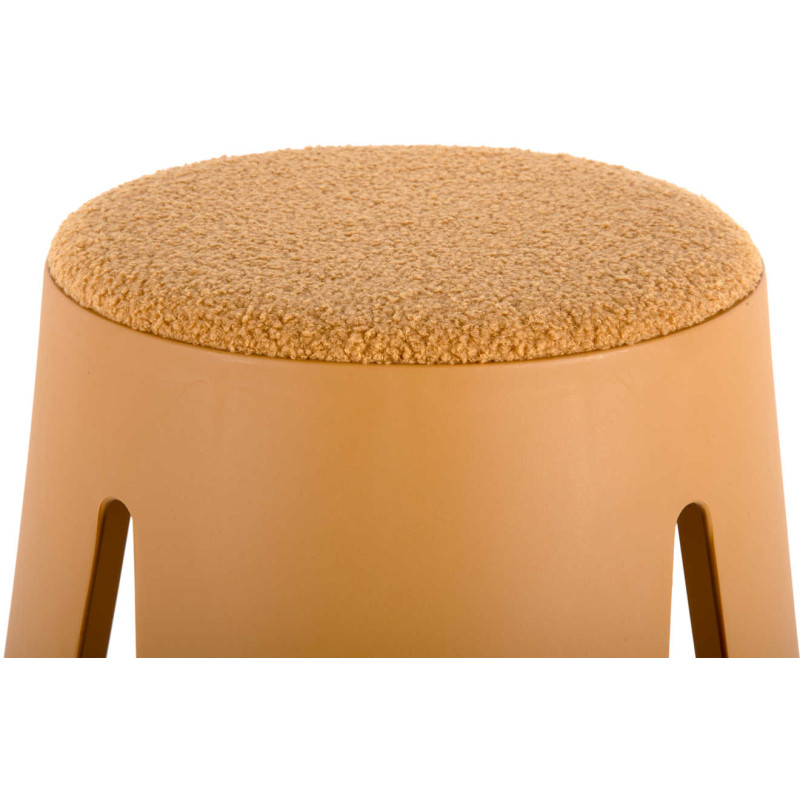 Tabouret bouclette jaune ocre 46 cm...