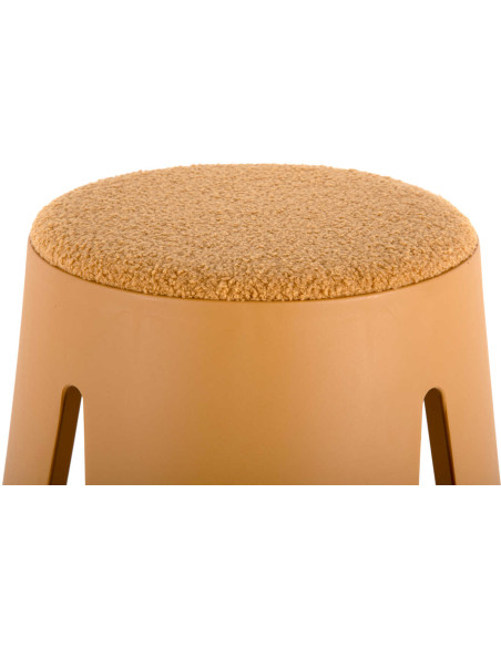 Tabouret bouclette jaune ocre 46 cm Savor