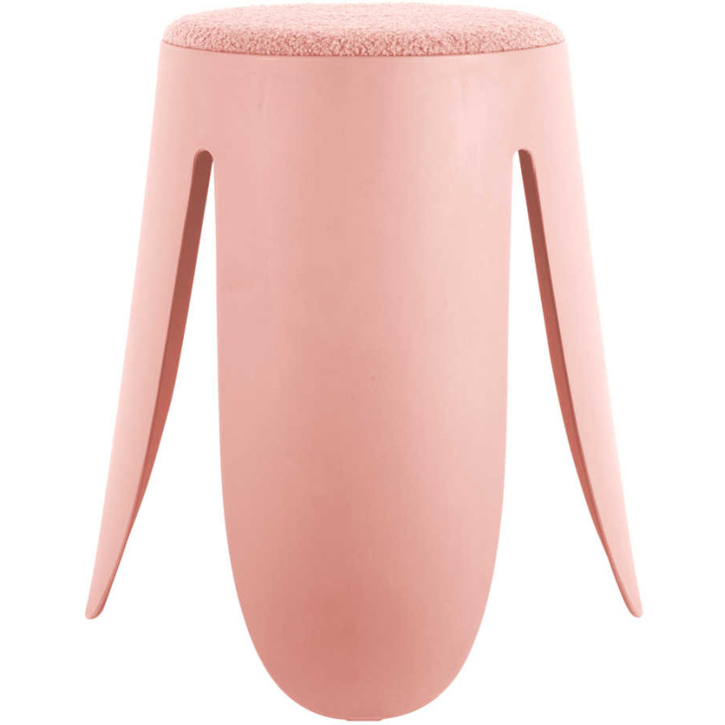 Tabouret bouclette rose poudré 46 cm...