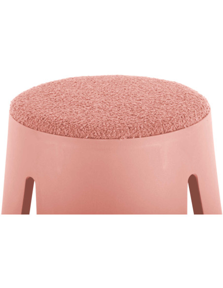Tabouret bouclette rose poudré 46 cm Savor