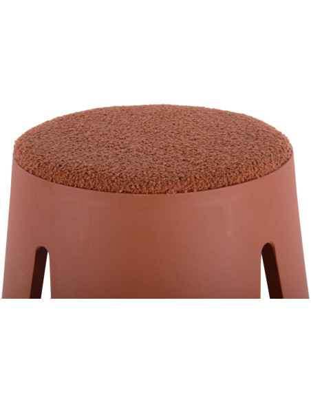 Tabouret bouclette terracotta 46 cm Savor