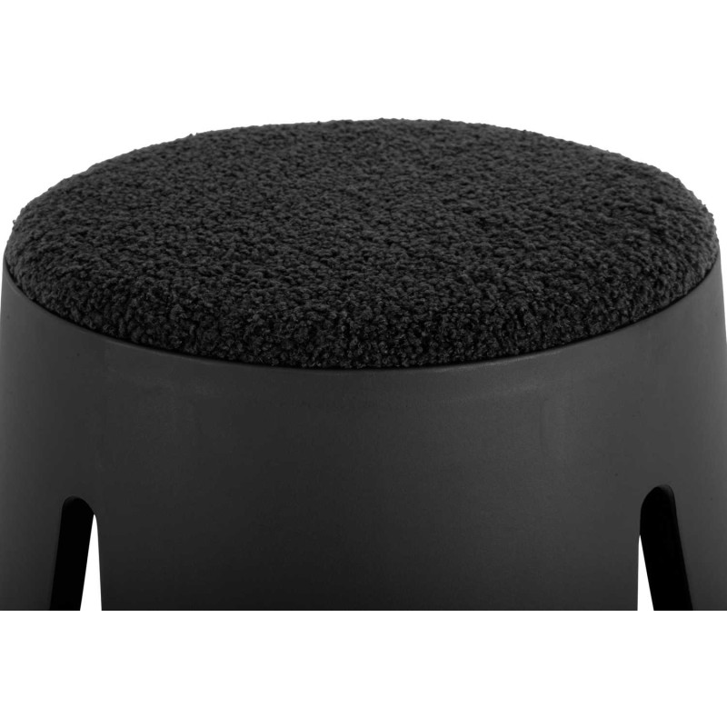 Tabouret bouclette noir empilable 46...