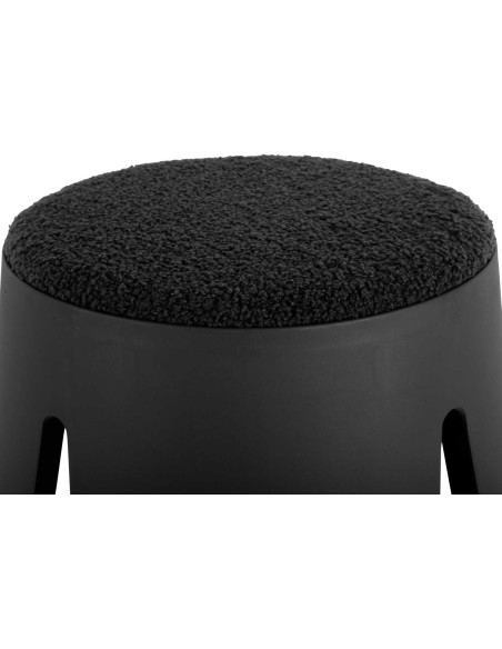 Tabouret bouclette noir empilable 46 cm Savor