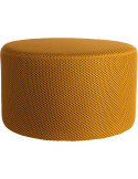 Pouf rond jaune ocre polyester 50 cm Mesh