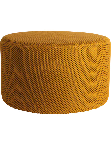 Pouf rond jaune ocre polyester 50 cm Mesh