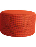 Pouf rond orange polyester 50 cm Mesh