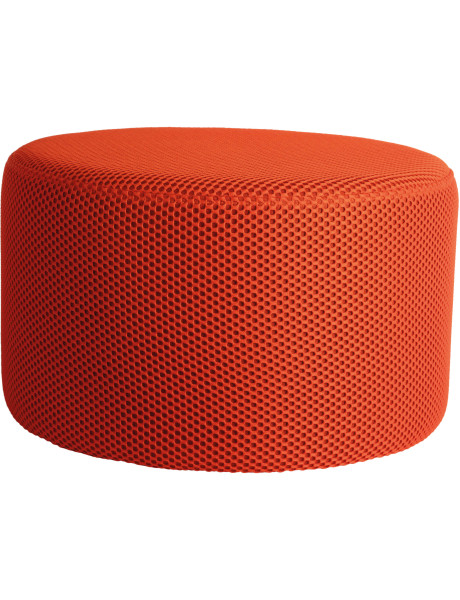 Pouf rond orange polyester 50 cm Mesh