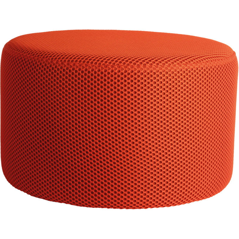 Pouf rond orange polyester 50 cm Mesh