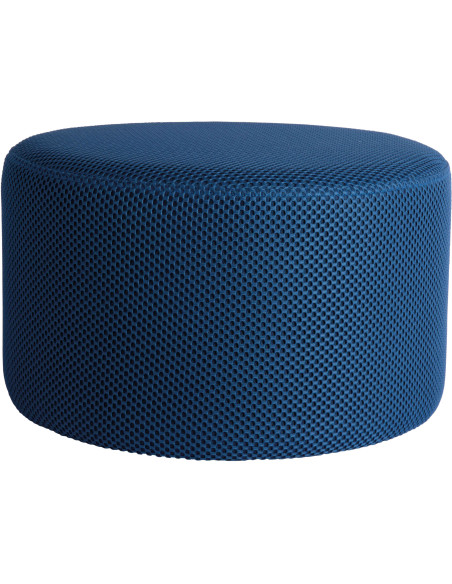 Pouf rond bleu cobalt polyester 50 cm Mesh