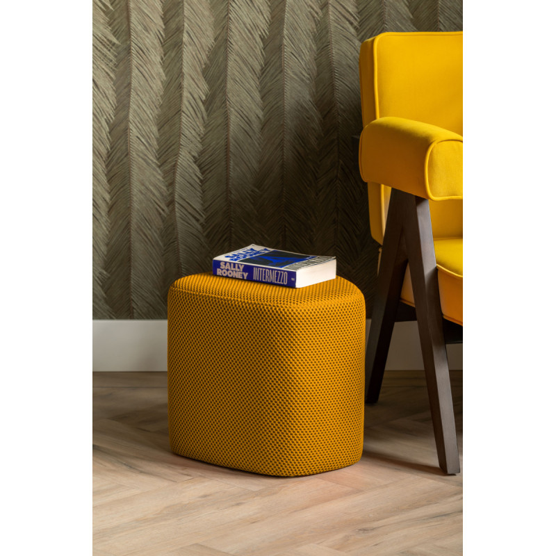 Pouf triangulaire jaune polyester 36...