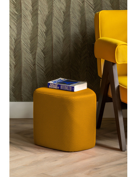 Pouf triangulaire jaune polyester 36 cm Mesh