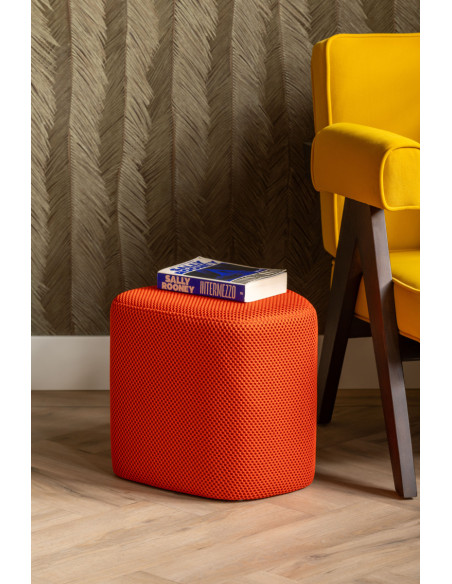Pouf de salon triangulaire orange polyester 36 cm Mesh