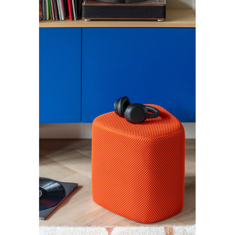 Pouf de salon triangulaire orange...