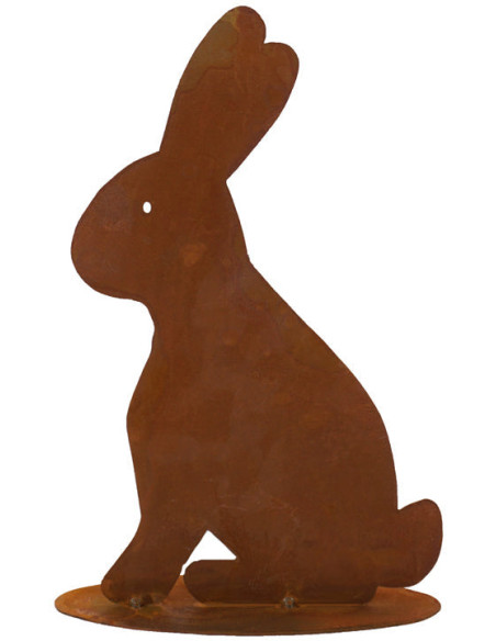 Lapin de jardin métal rouille 31 cm Alsfeld
