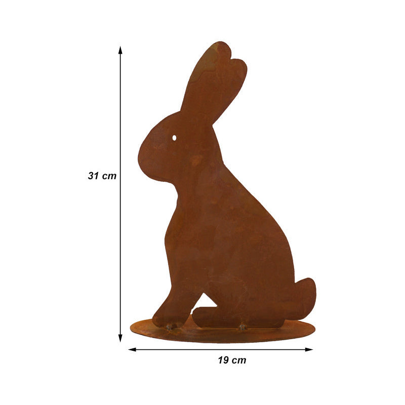 Lapin de jardin métal rouille 31 cm...