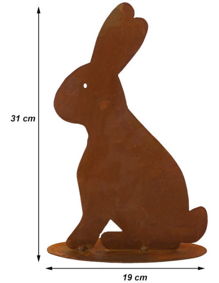 Lapin de jardin métal rouille 31 cm Alsfeld