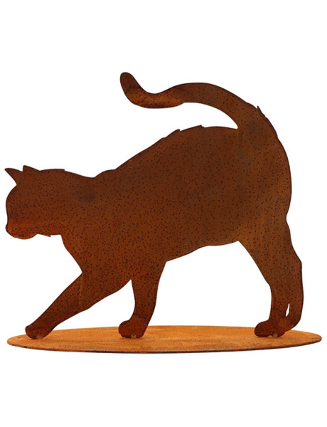 Chat de jardin en métal rouillé 32x25 cm Miltenberg