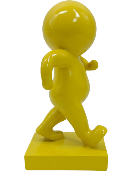 Statuette déco design jaune en polyrésine 20 cm Amigo Walking
