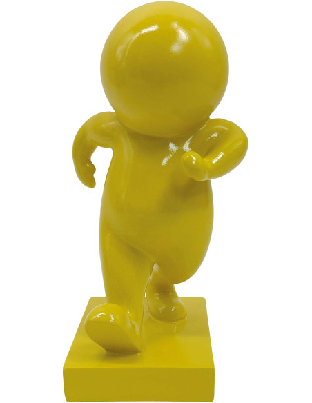 Statuette déco design jaune en polyrésine 20 cm Amigo Walking