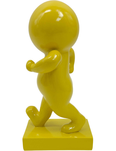 Statuette déco design jaune en polyrésine 20 cm Amigo Walking