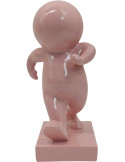 Statuette déco rose en polyrésine 20 cm Amigo Walking