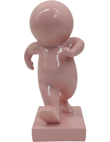 Statuette déco rose en polyrésine 20 cm Amigo Walking