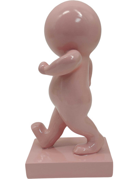 Statuette déco rose en polyrésine 20 cm Amigo Walking