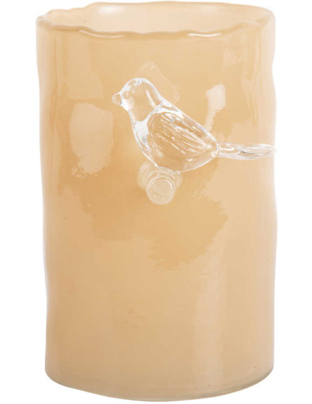 Petit vase oiseau jaune en verre Bird On Branch