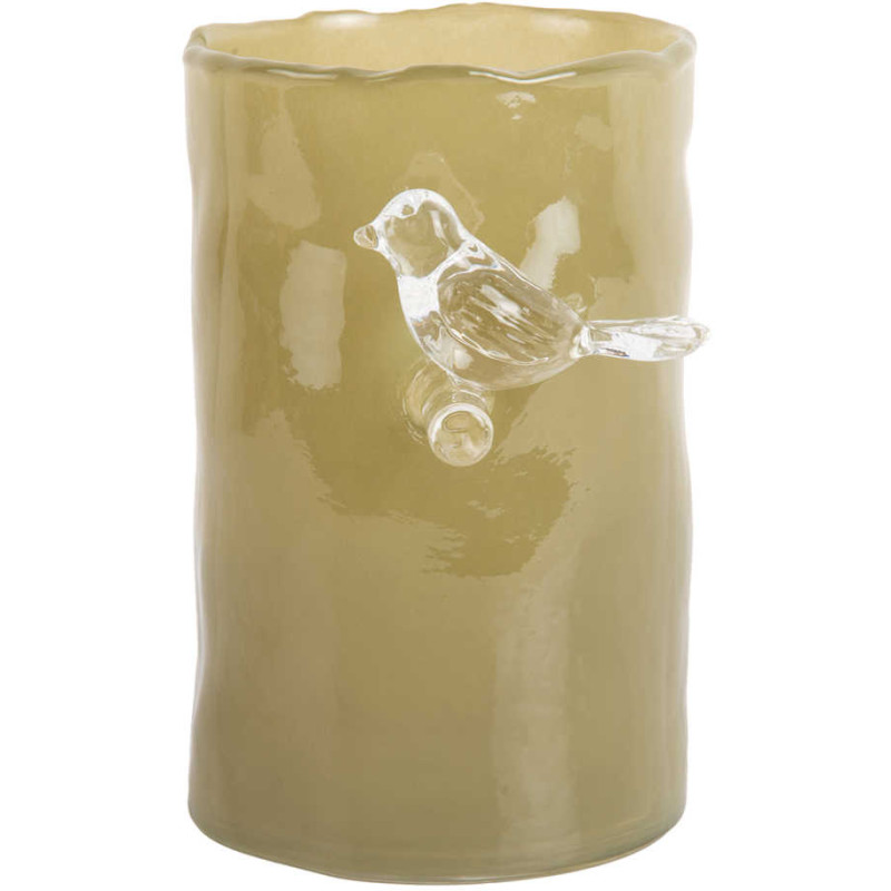 Petit vase oiseau vert en verre Bird...