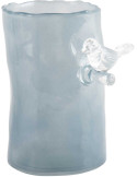 Petit vase oiseau bleu en verre Bird On Branch