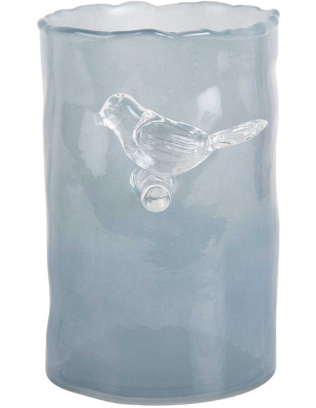 Petit vase oiseau bleu en verre Bird On Branch