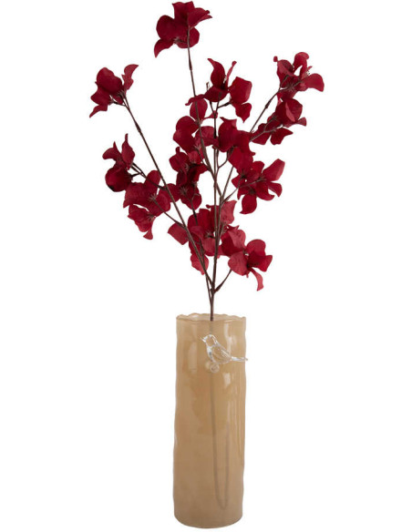 Vase oiseau sur branche jaune en verre 27 cm Bird On Branch