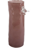 Vase oiseau sur branche rose en verre 27 cm Bird On Branch