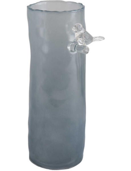 Vase oiseau sur branche bleu brumeux 27 cm Bird On Branch