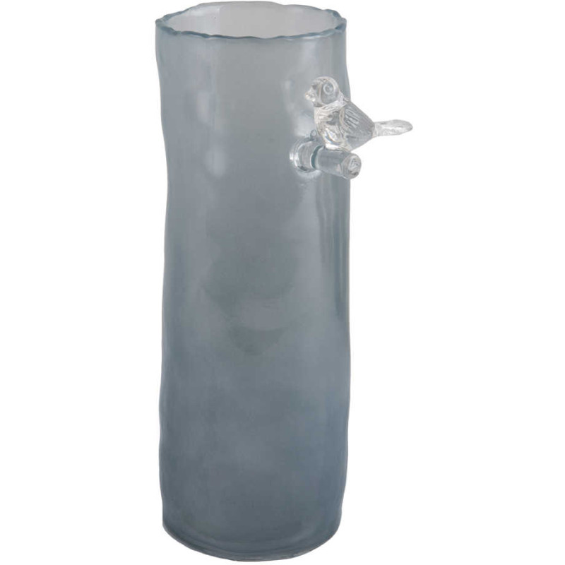 Vase oiseau sur branche bleu brumeux...