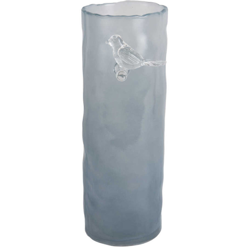Vase oiseau sur branche bleu brumeux...