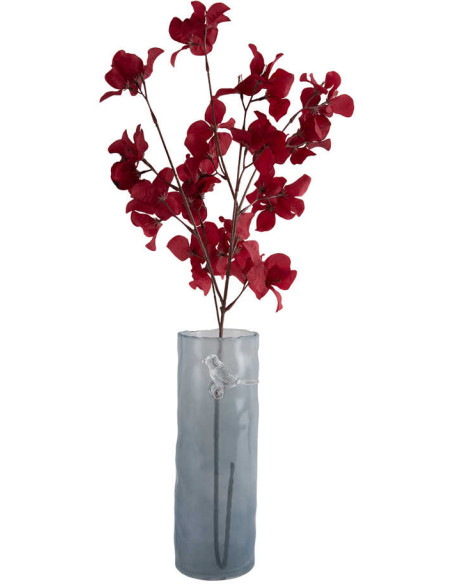 Vase oiseau sur branche bleu brumeux 27 cm Bird On Branch