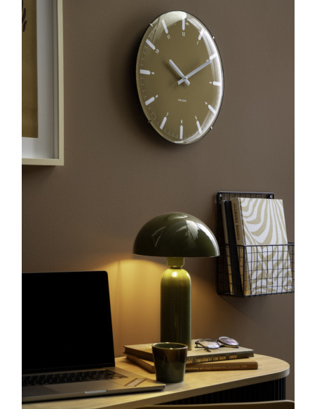 Lampe champignon vert olive métal 35 cm Atrayente