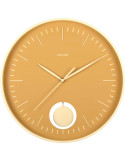 Horloge murale silencieuse jaune à balancier Grato