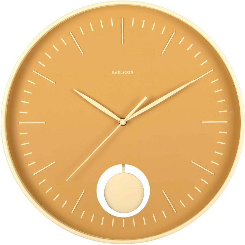 Horloge murale silencieuse jaune à...