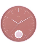 Horloge murale silencieuse rose à balancier Grato
