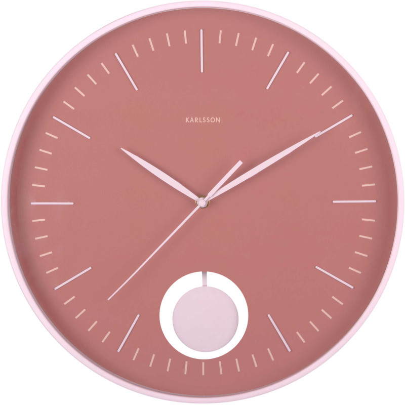 Horloge murale silencieuse rose à...