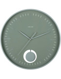 Horloge murale silencieuse vert sauge à balancier Grato