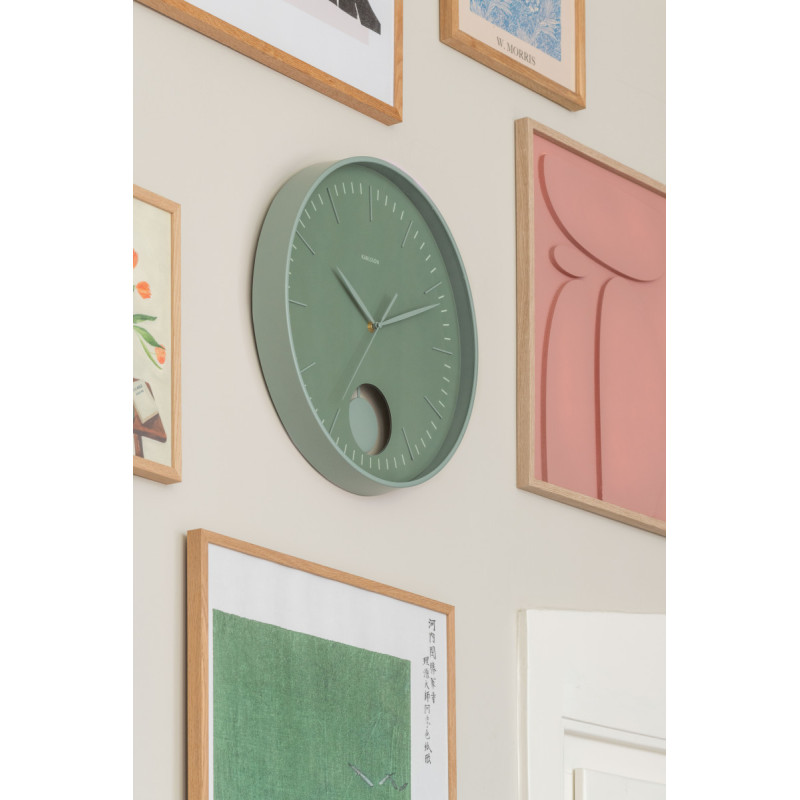 Horloge murale silencieuse vert sauge...