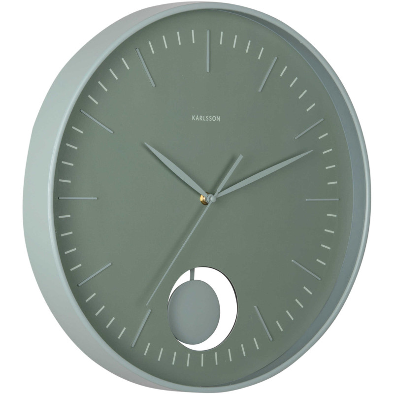 Horloge murale silencieuse vert sauge...