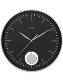 Horloge murale silencieuse noire à balancier Grato