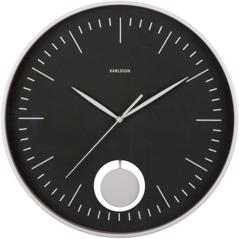 Horloge murale silencieuse noire à...