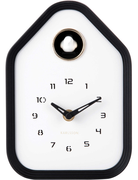 Horloge coucou moderne noire en ABS 14,4x7,4x20,4 cm...