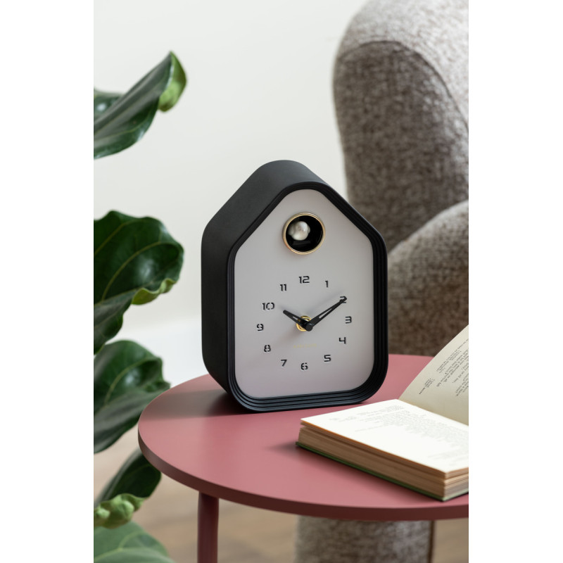 Horloge coucou moderne noire en ABS...